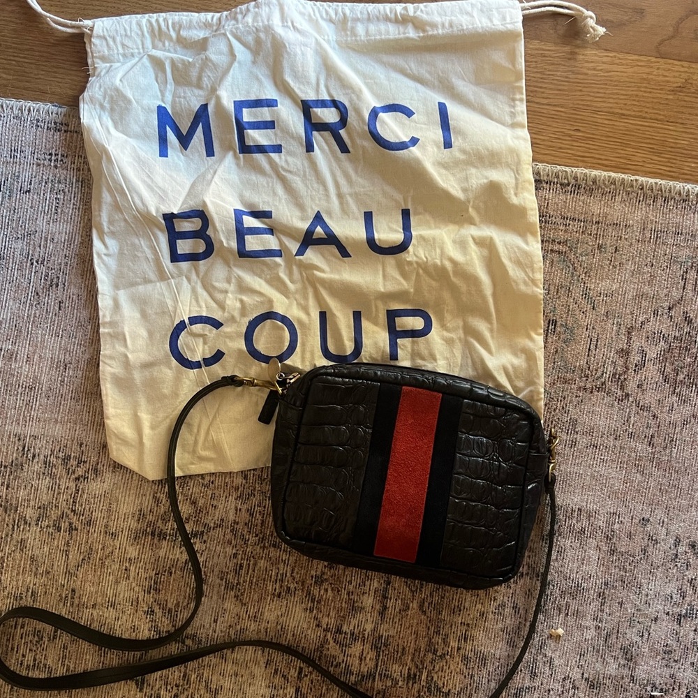Clare V Black and Red Crossbody Bag